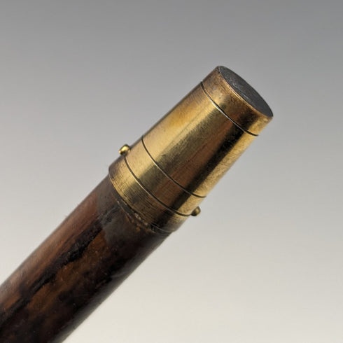 1931 British Vintage Men's Cane, Sterling Silver Decoration, Brown Shaft, 92cm